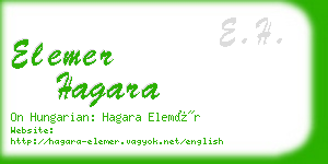 elemer hagara business card